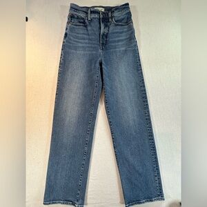 Madewell Perfect Vintage Wide-Leg Jeans Size 25 Tall High Rise Lavaca Wash Denim